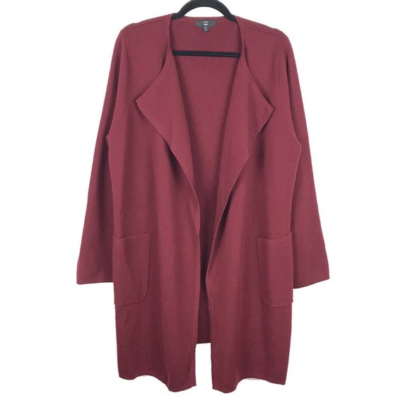J. Crew Sweaters - J Crew Burgundy Red Juliette Collarless Cardigan